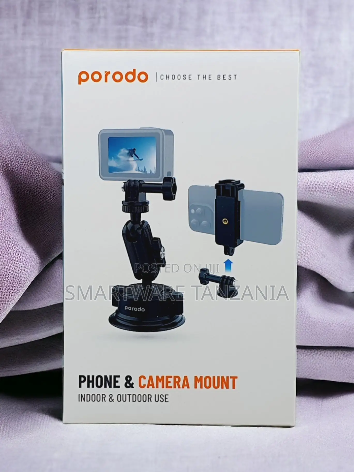 Porodo Phone and Camera Suction Cup Mount Indoor Outdoor