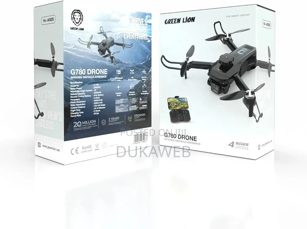 Green Lion G780 Foldable Drone – Hd Camera With Obstacle Avoidance