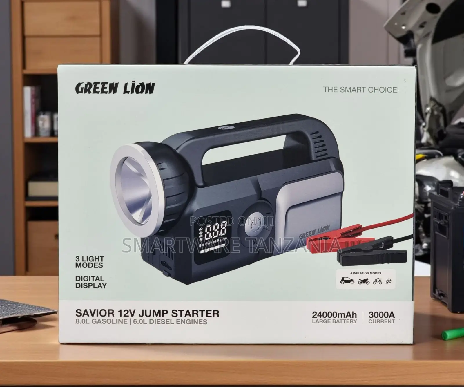 Green Lion Savior 12v Jump Starter 24000mah 3000a Battery