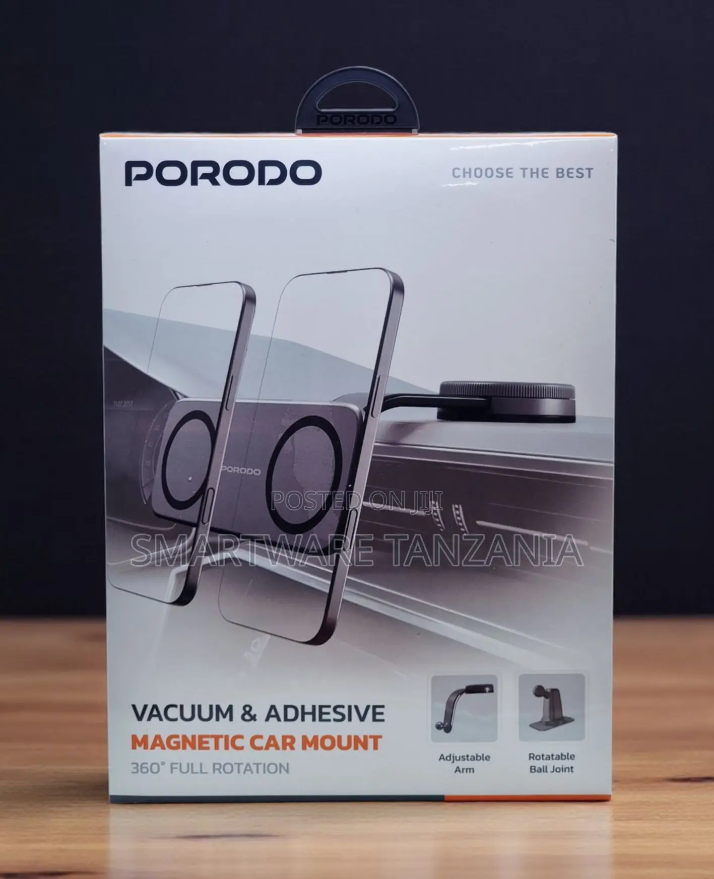 Porodo Vacuum Adhesive Magnetic Car Mount 360 Degree Rotation