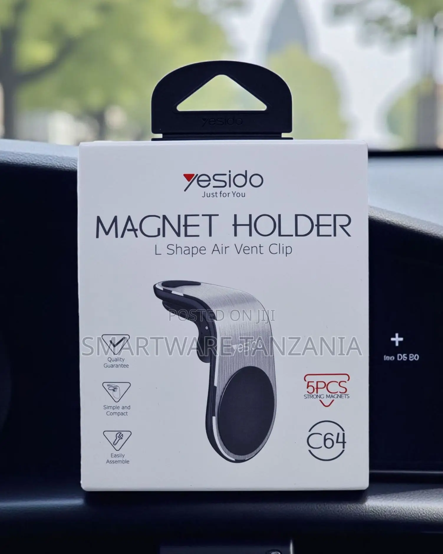 Yesido C64 L-Shape Air Vent Magnetic Car Mount 5 Magnets