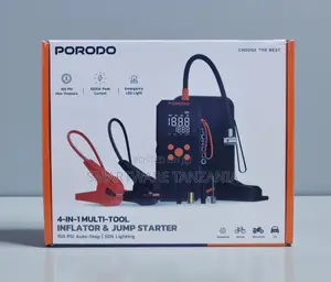 Porodo 4-in-1 Inflator Jump Starter 1000a 150 Psi Auto-Stop