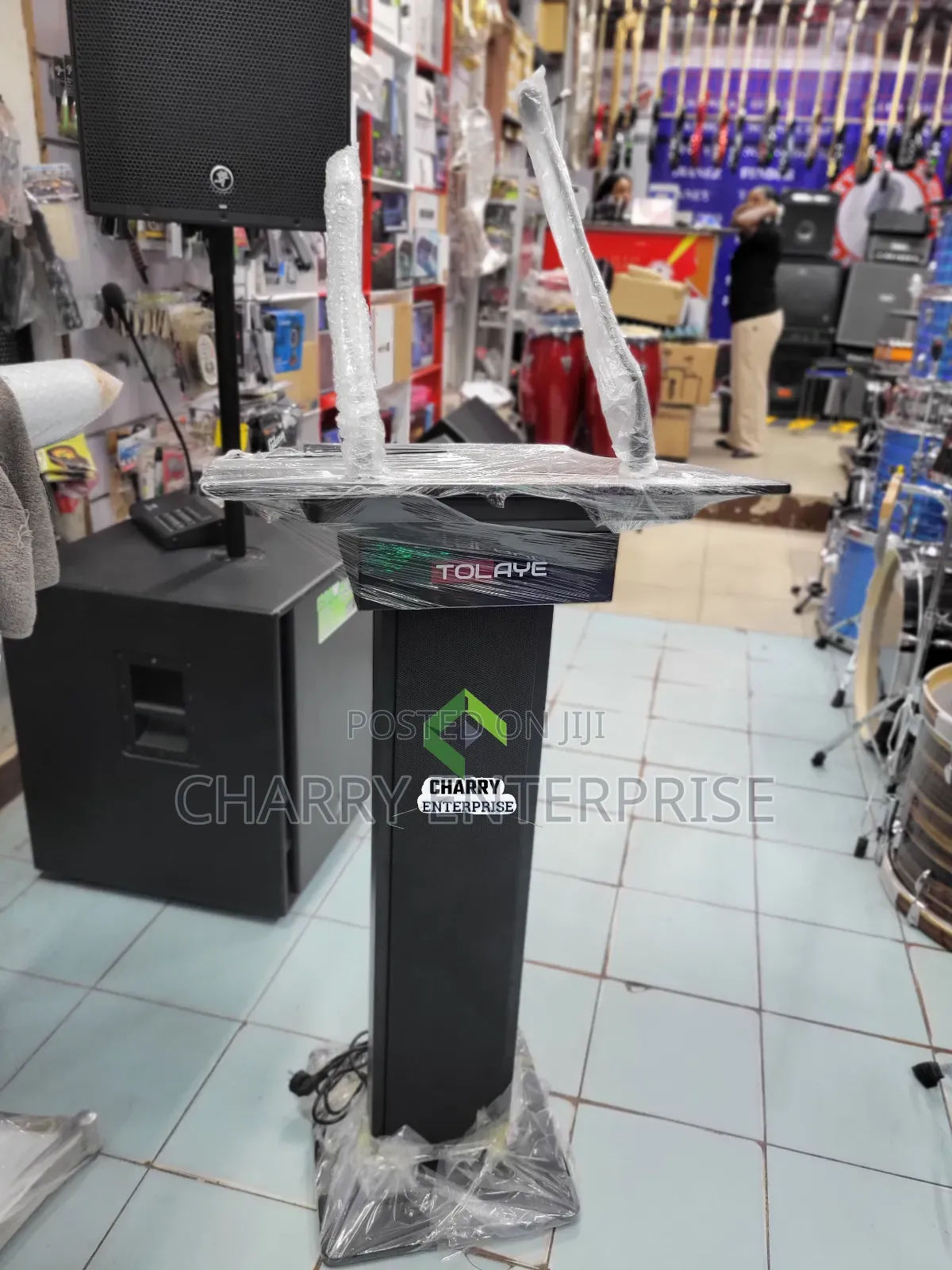 Tolaye Classic Podium/ Lectern Mimbari With Amplifier Speaker Mic, Taa