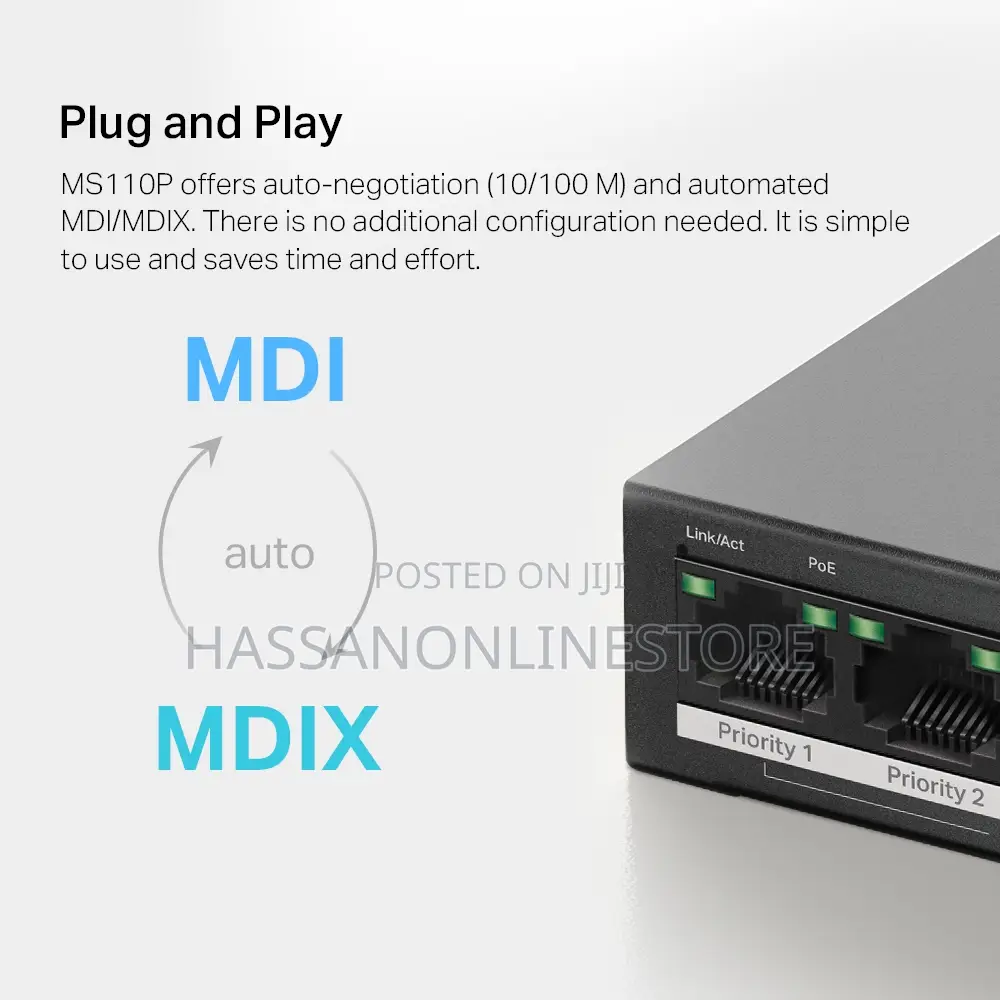 Mercuys Ms110p 10-Port 10/100mbps Desktop Switch With 8-Port Poe+