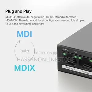 Mercuys Ms110p 10-Port 10/100mbps Desktop Switch With 8-Port Poe+