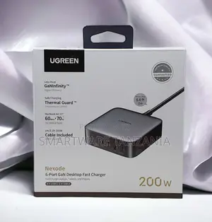 Ugreen Nexode 200w Gan 6-Port Desktop Fast Charger Usb-C Hub