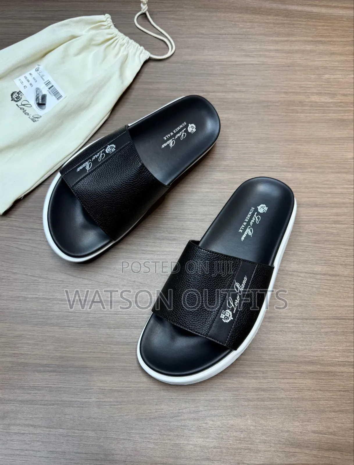 Loro Piana Brand New Men's Original Leather Sandals Classic Soles