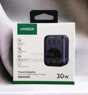 Ugreen 30w Gan Travel Adapter De to Uk 4-in-1 Usb-C Usb-A