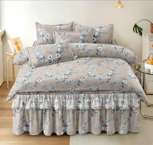 Bedding Set Bedsheet (Bedskirt + Pillow Cases