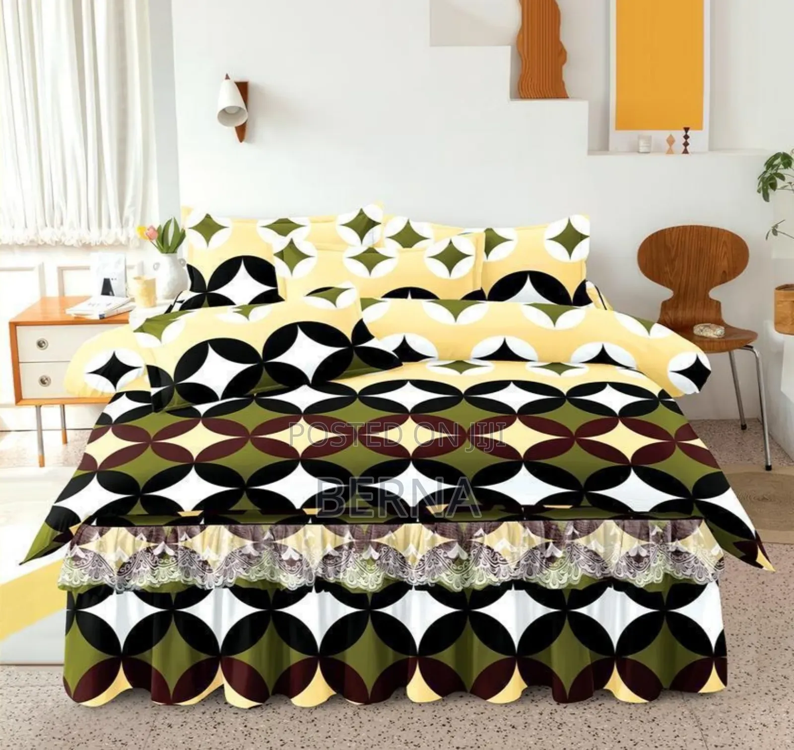 Bedding Set Bedsheet (Bedskirt + Pillow Cases