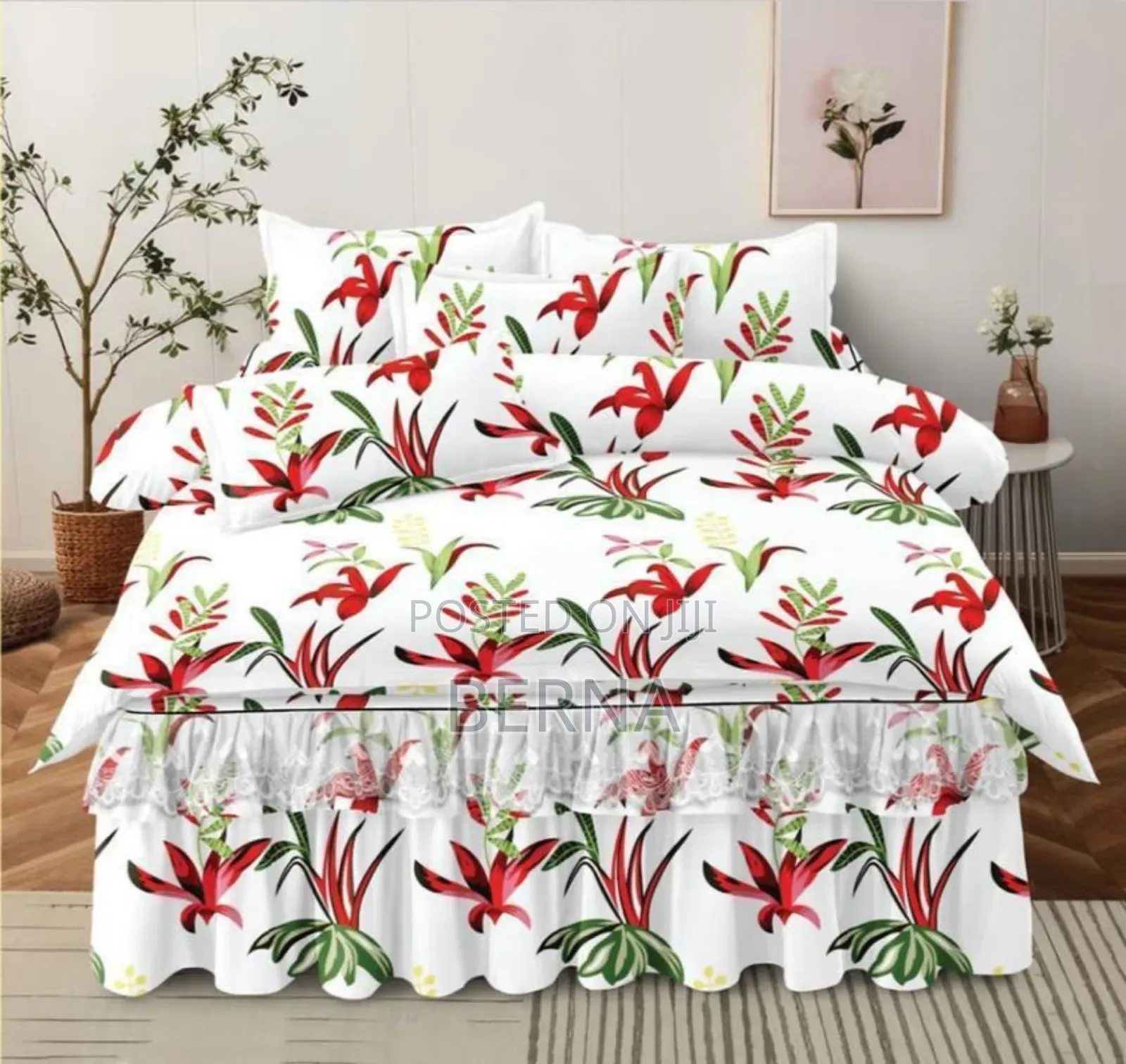 Bedding Set Bedsheet (Bedskirt + Pillow Cases