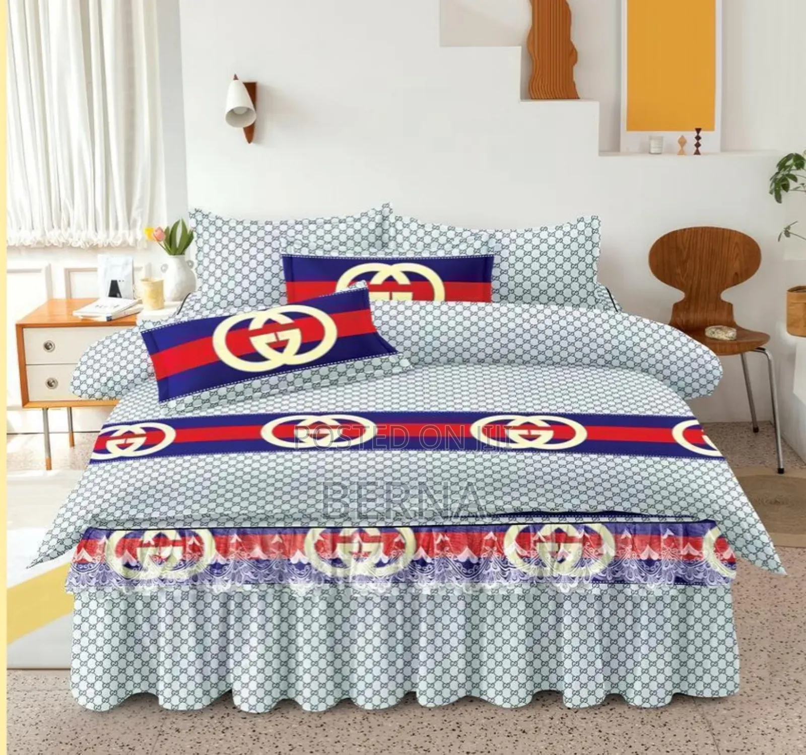 Bedding Set Bedsheet (Bedskirt + Pillow Cases