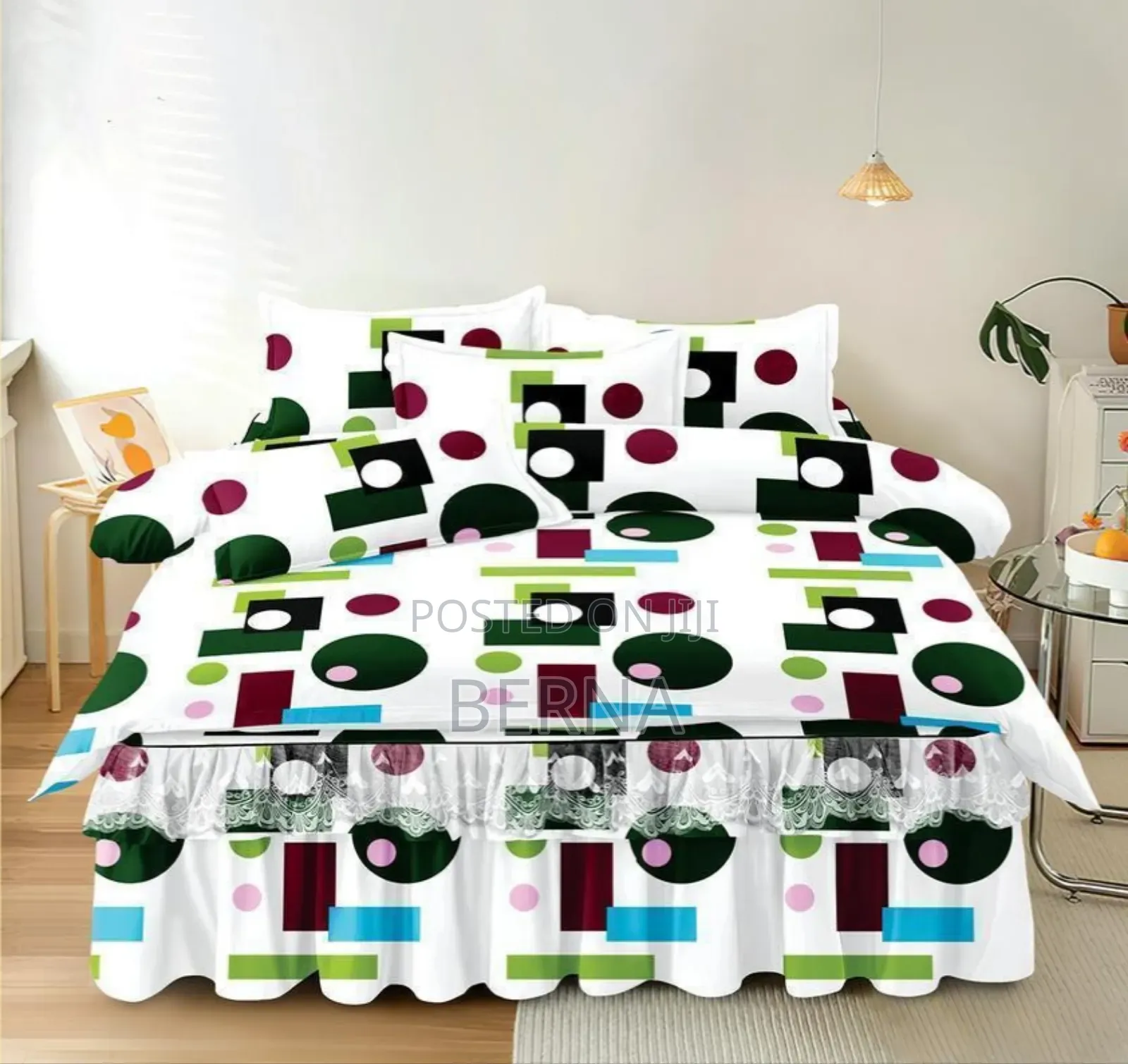 Bedding Set Bedsheet (Bedskirt + Pillow Cases