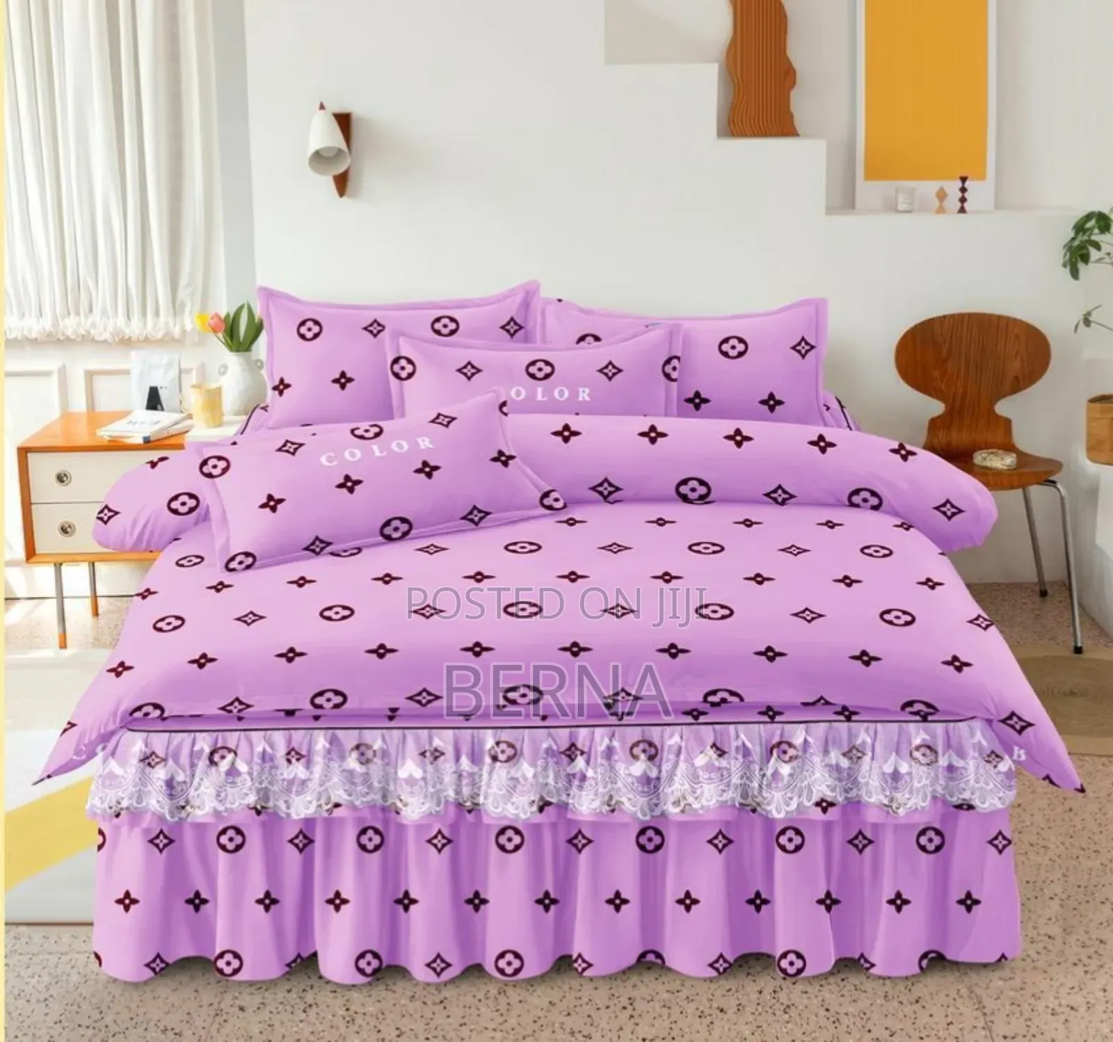 Bedding Set Bedsheet (Bedskirt + Pillow Cases