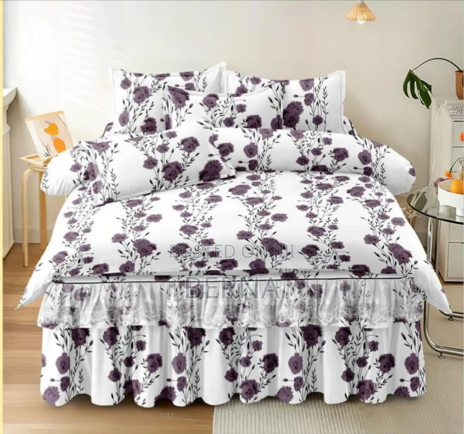 Bedding Set Bedsheet (Bedskirt + Pillow Cases