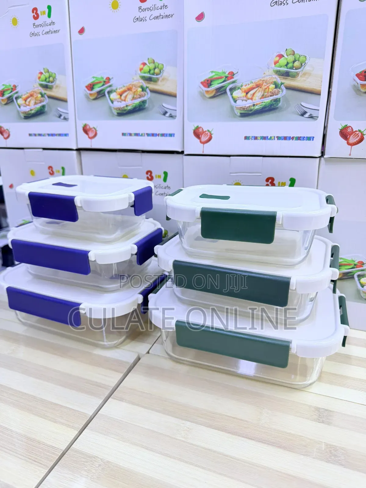 3pcs Airtight Glass Storage Containers