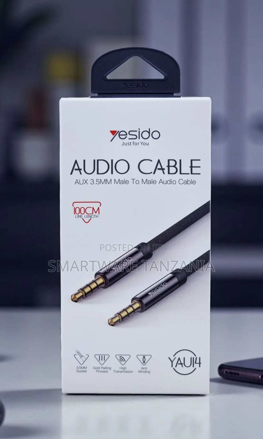 Yesido Yau14 Aux 3.5mm Audio Cable 100cm Gold Plated Braided