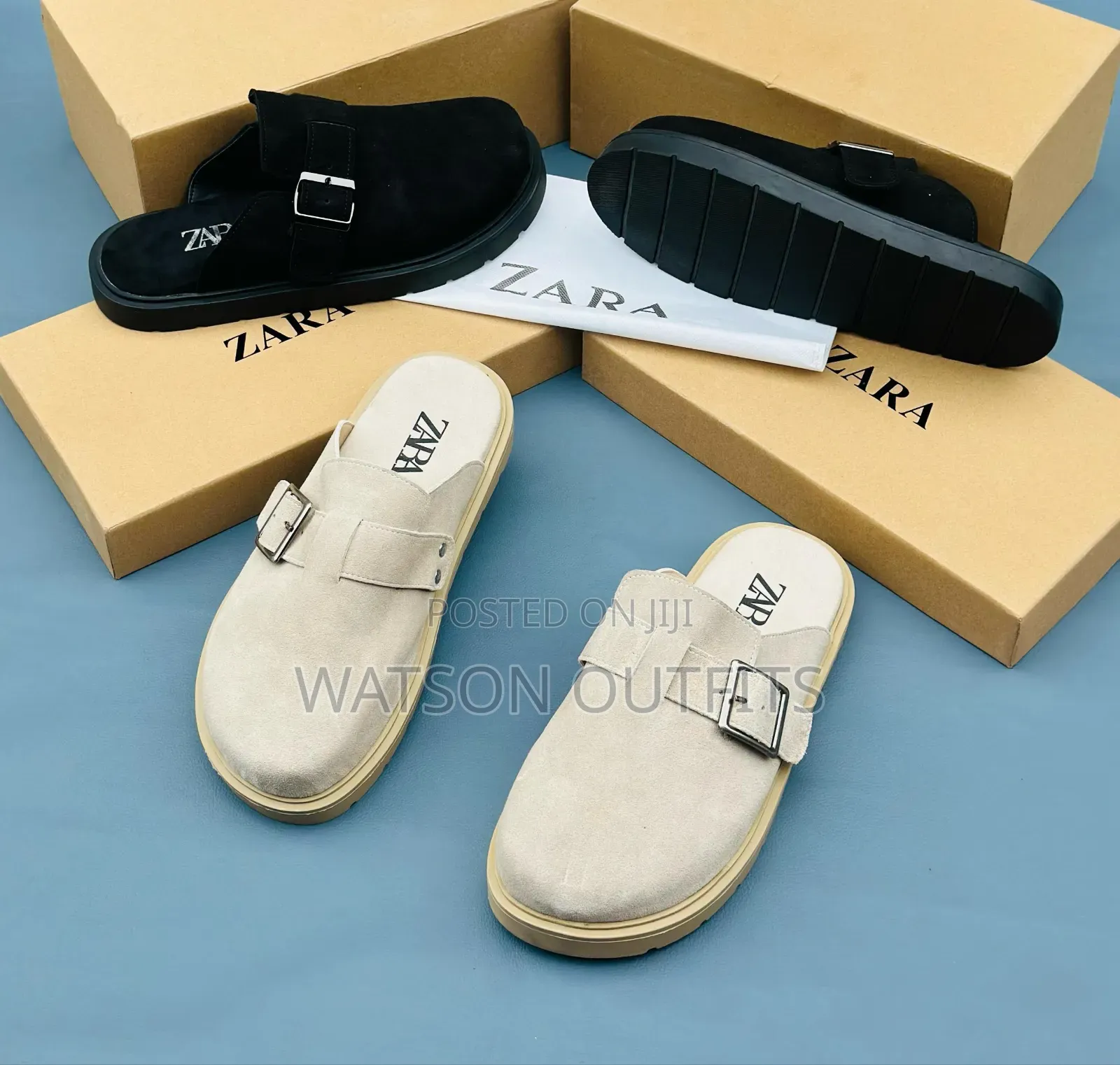 Men's Leather Sandal Shoes Zara Timberland and Birkenstock Brands