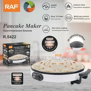 Raf R.5422 Electric Pancake Maker, 2000w, 45cm Non-Stick