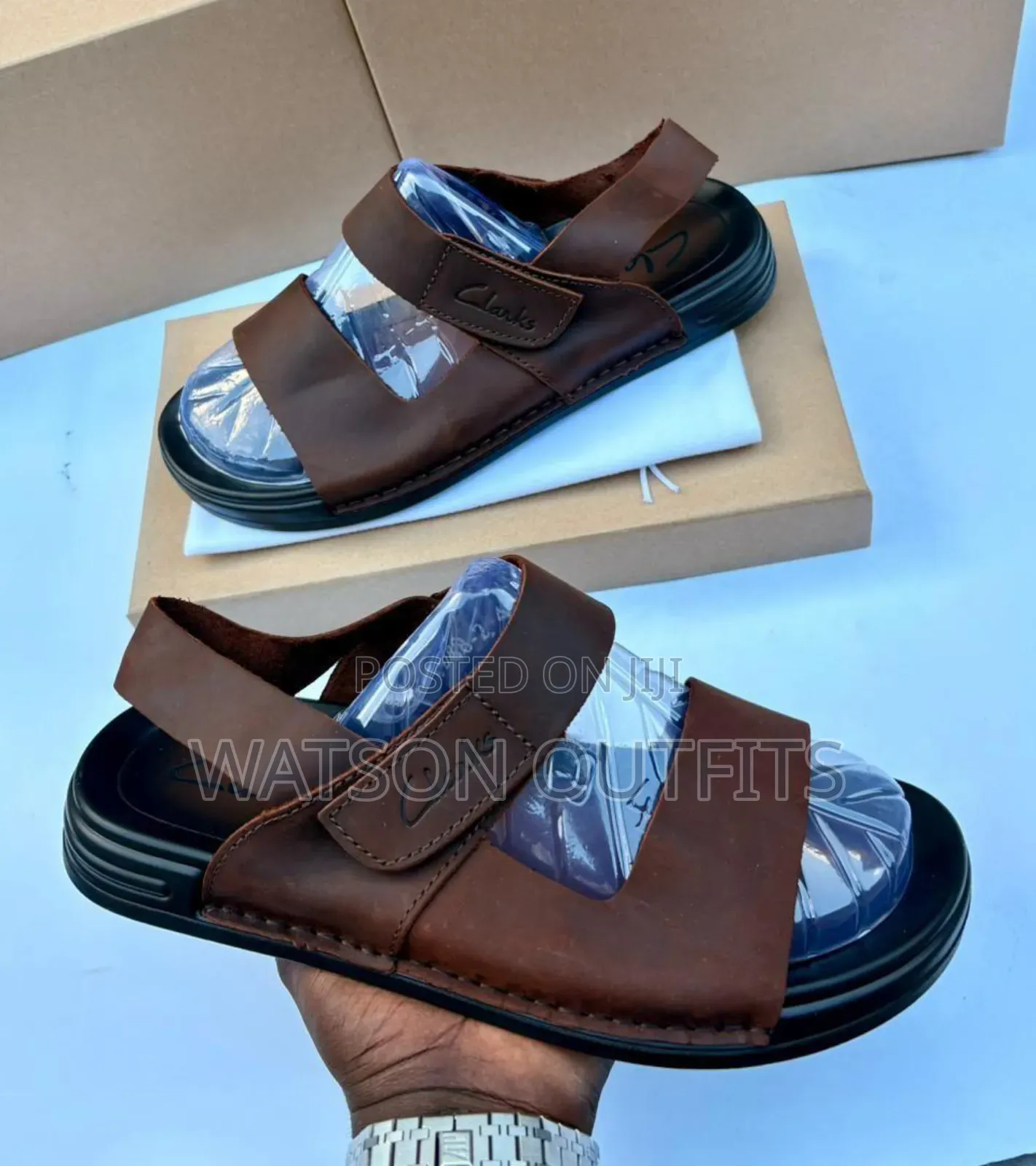 Men's Leather Sandals Clarks and Ecco Brands Materials Original