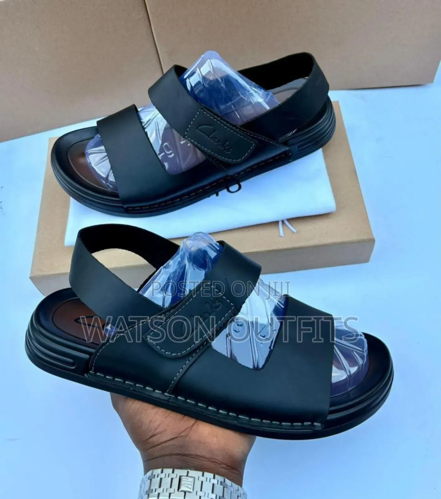 Men's Leather Sandals Clarks and Ecco Brands Materials Original