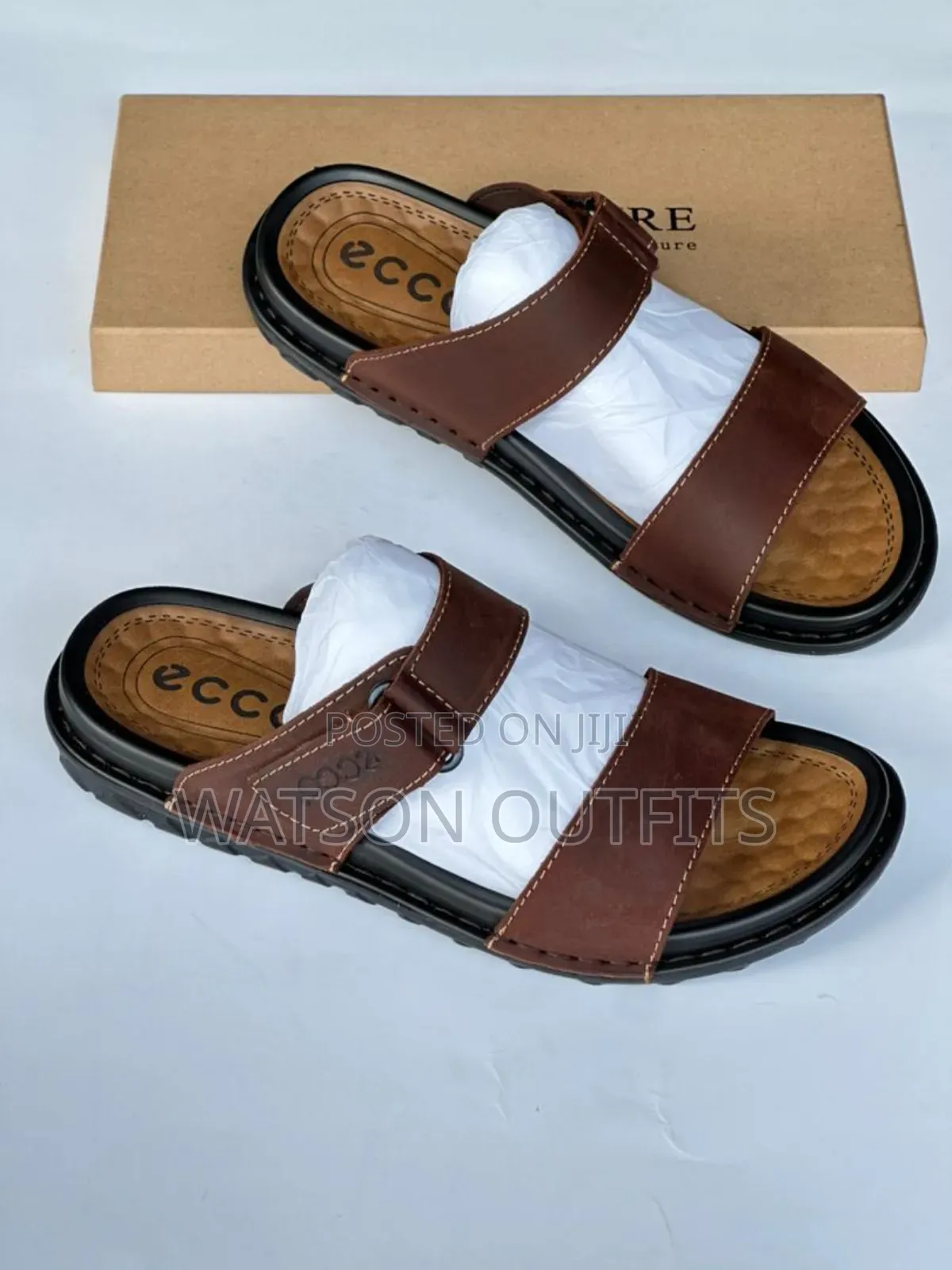 Men's Leather Sandals Clarks and Ecco Brands Materials Original