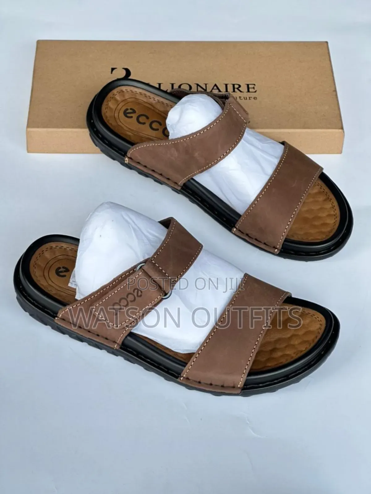 Men's Leather Sandals Clarks and Ecco Brands Materials Original