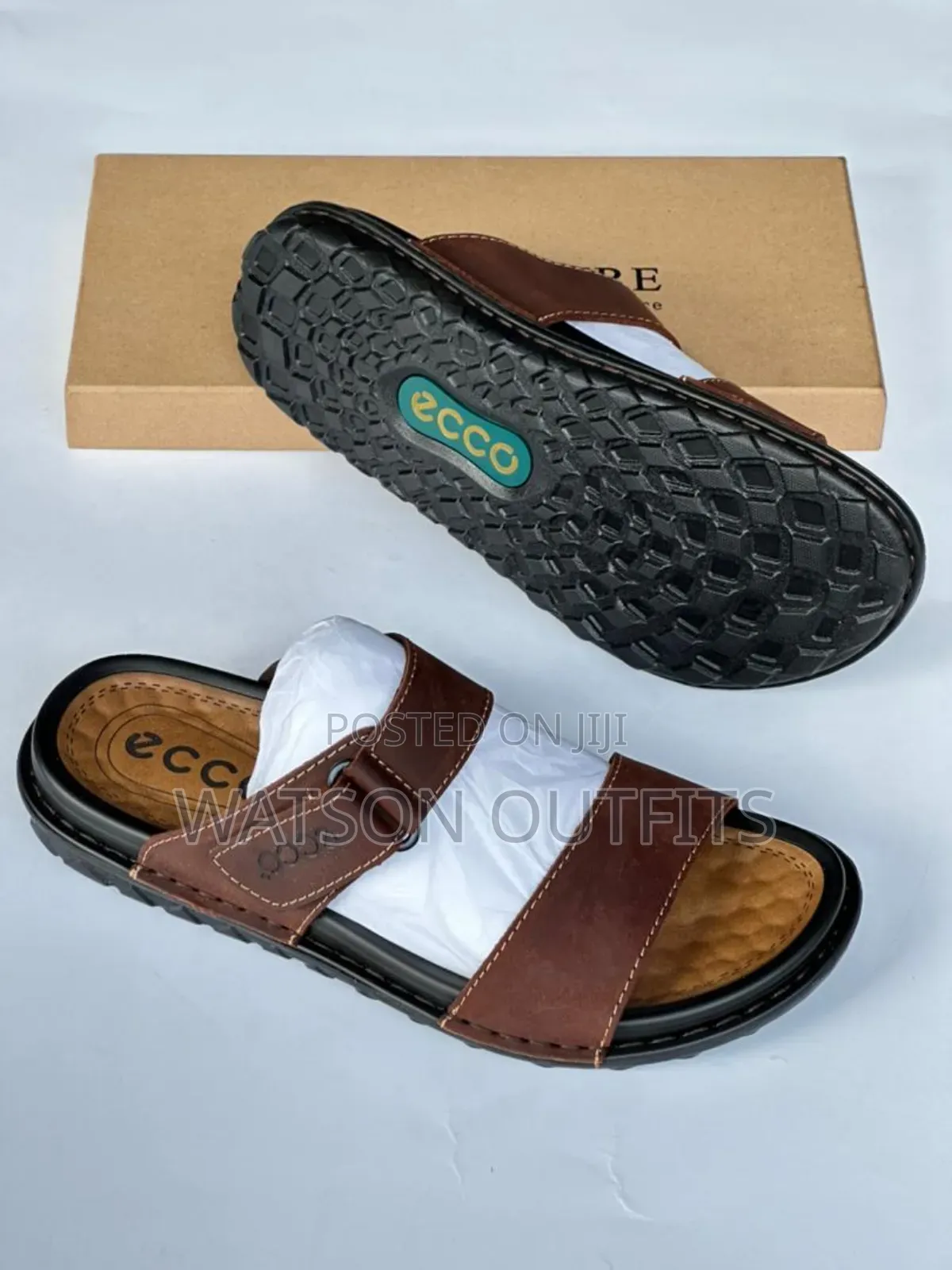 Men's Leather Sandals Clarks and Ecco Brands Materials Original