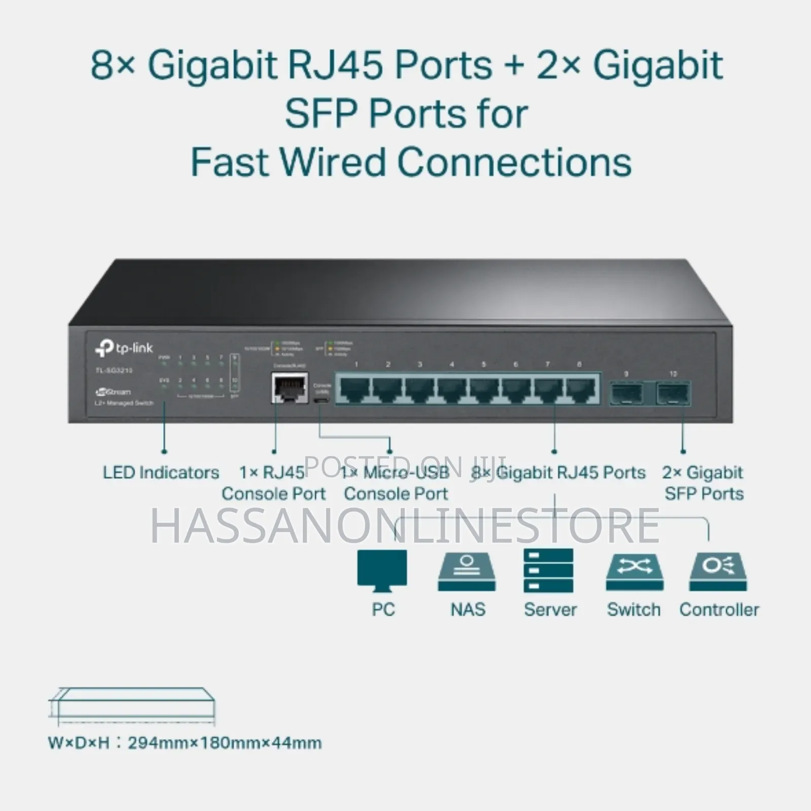 Tp-Link Tl-Sg3210 Jetstream 8-Port Gigabit L2 Switch With SFP Slots