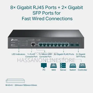 Tp-Link Tl-Sg3210 Jetstream 8-Port Gigabit L2 Switch With SFP Slots