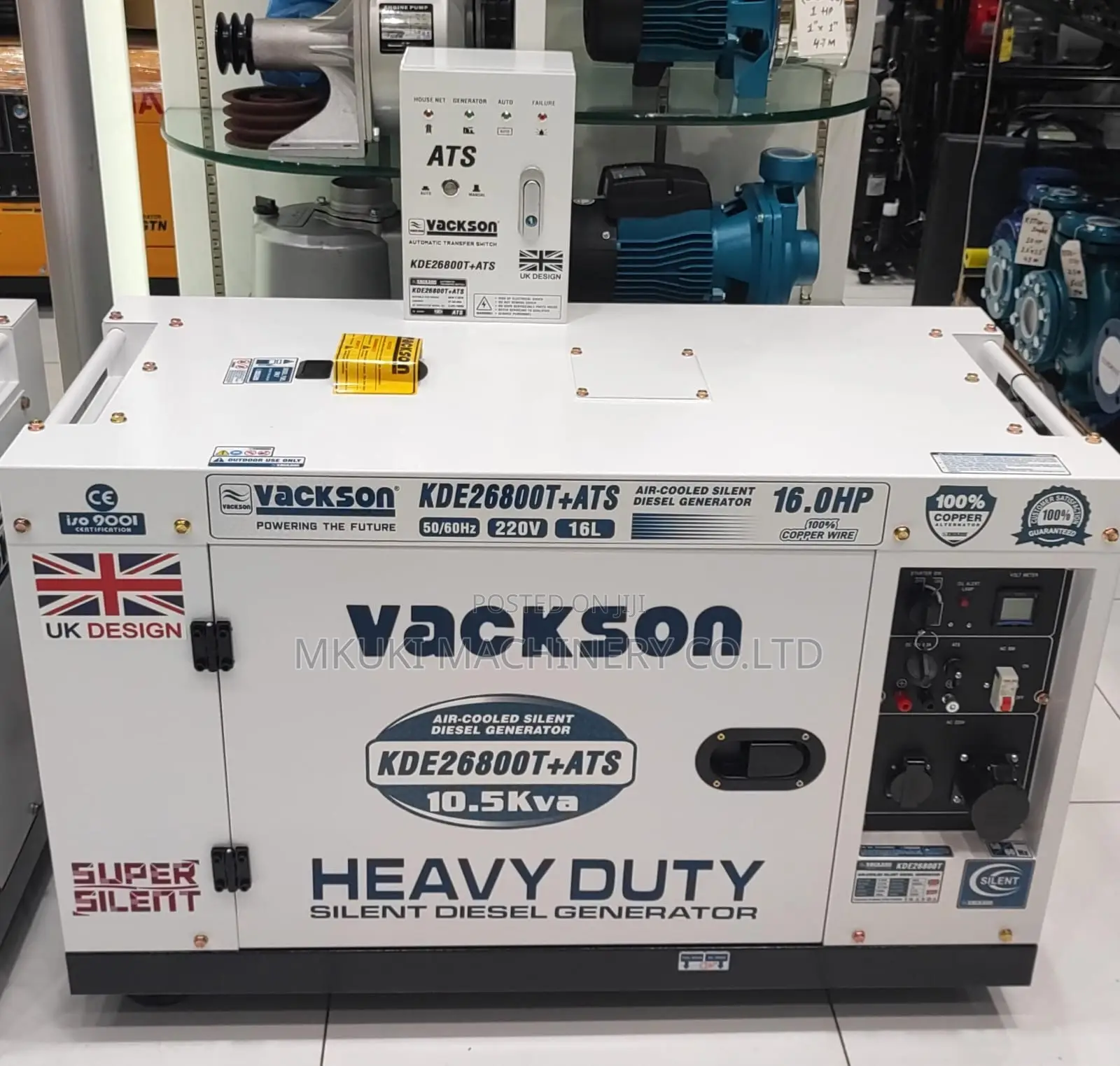 Vackson Diesel Silent Generator 10kva Heavy Duty