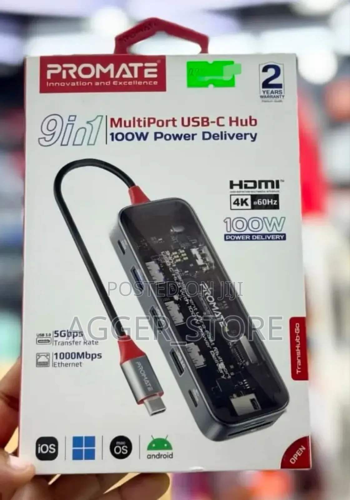 Promate 9 in 1 Multiport Usb C Hub 100w Pd/5gbps