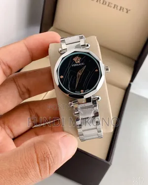 Versace Ladies Silverblack Watch