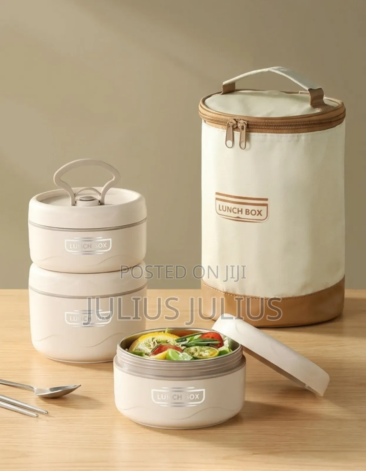 Three Pieces Portable Insulated Lunch Box