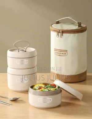 Three Pieces Portable Insulated Lunch Box