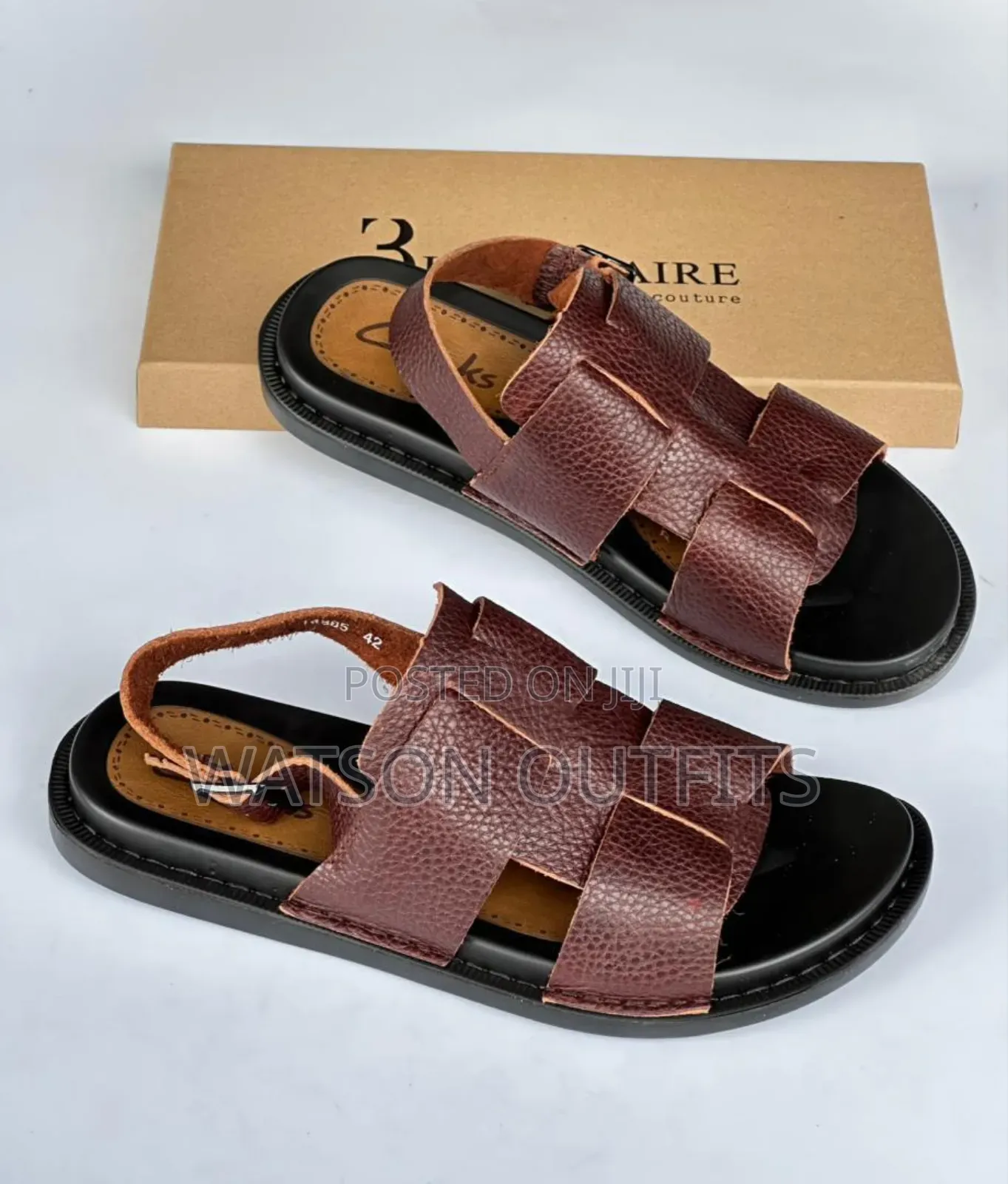 Men's Leather Sandals Clarks Brand Fully Leathered Materials Quality