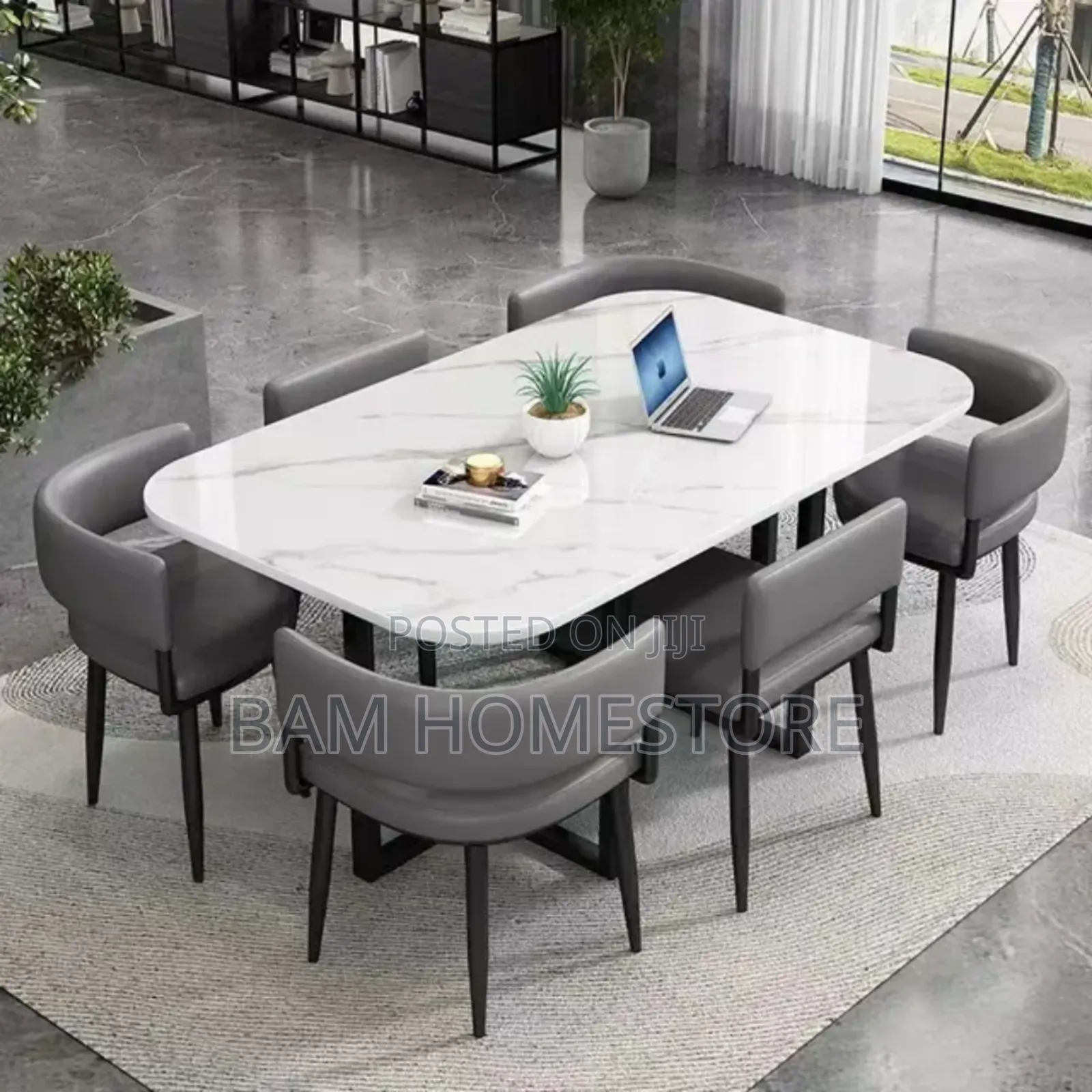 Luxury 6-Seater Dining Set - Meza Ya Chakula Ya Kisasa Na Viti Vizuri