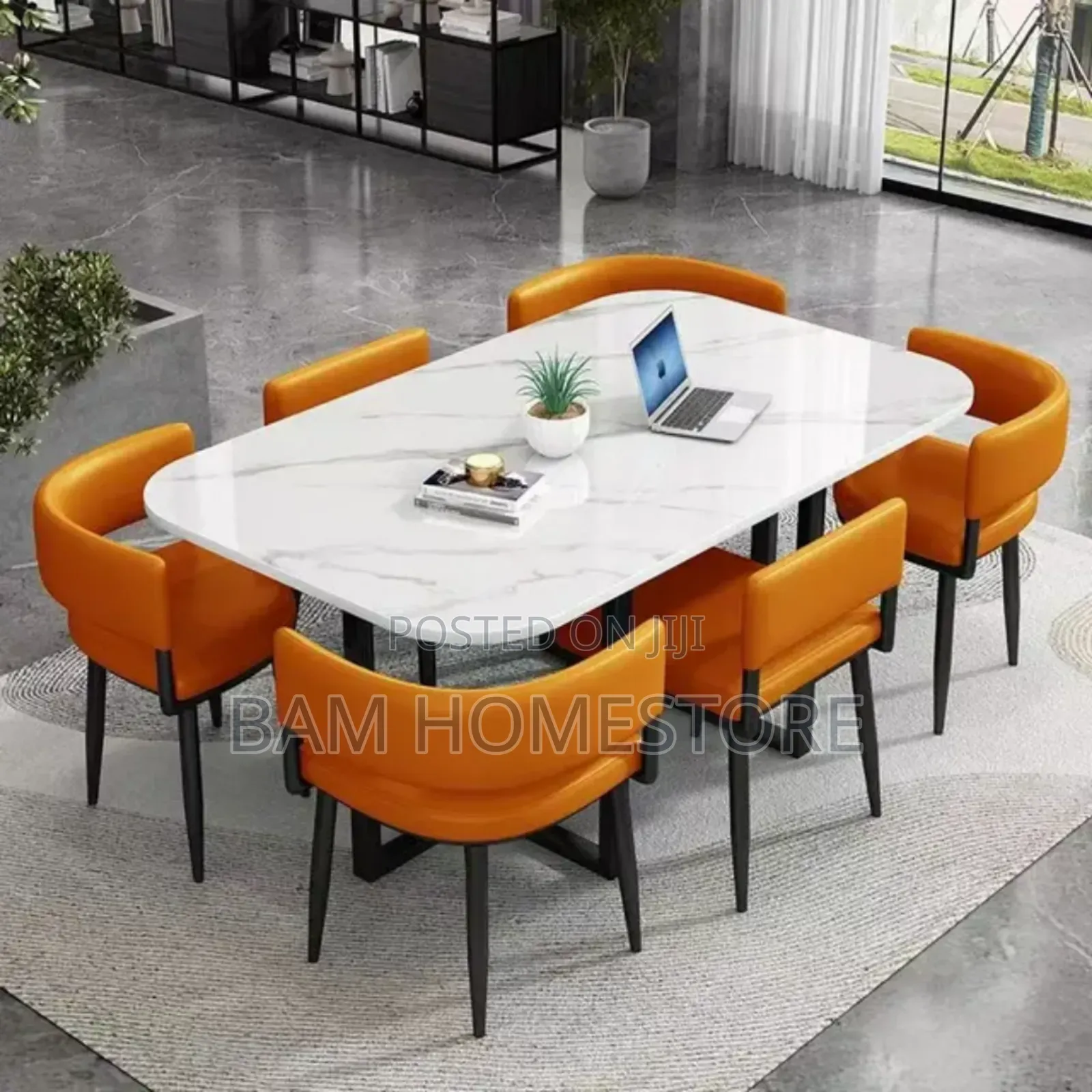 Luxury 6-Seater Dining Set - Meza Ya Chakula Ya Kisasa Na Viti Vizuri