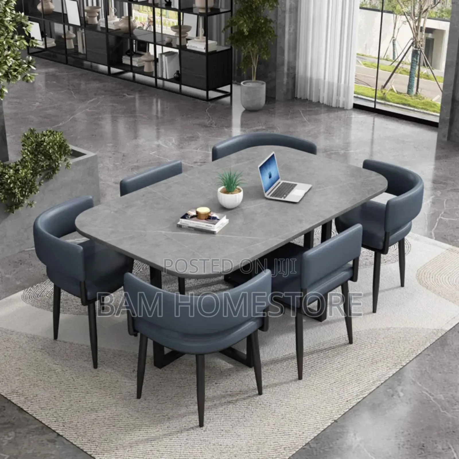 Luxury 6-Seater Dining Set - Meza Ya Chakula Ya Kisasa Na Viti Vizuri