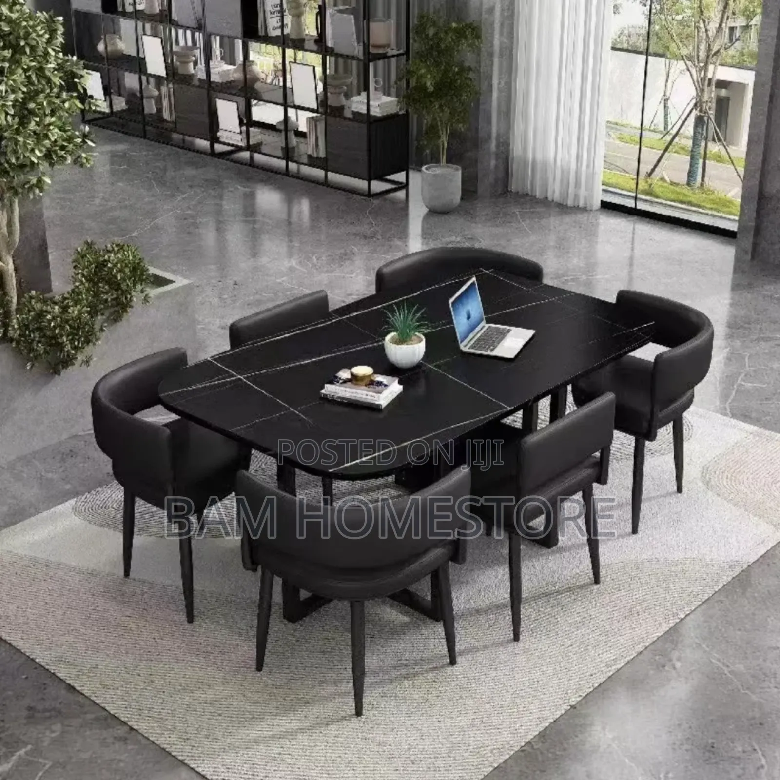 Luxury 6-Seater Dining Set - Meza Ya Chakula Ya Kisasa Na Viti Vizuri