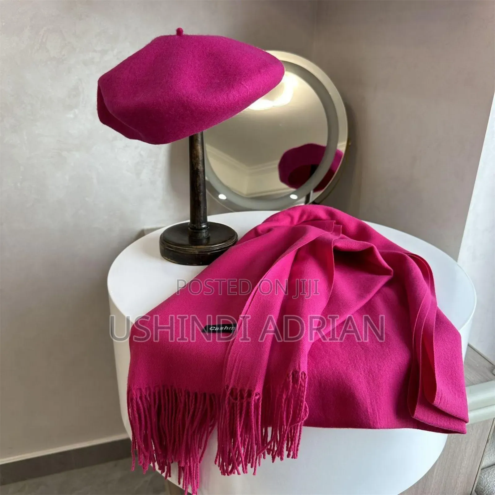 Beret Cashmere Scarf Set