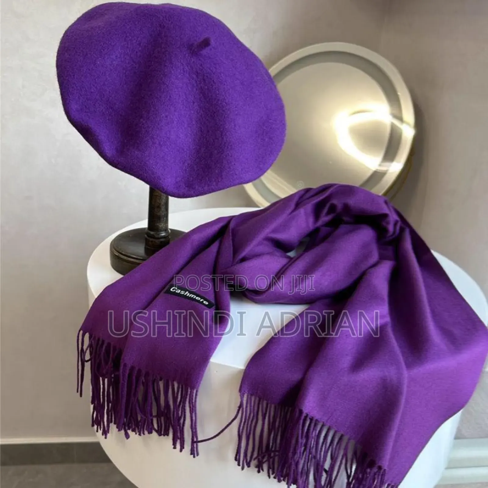 Beret Cashmere Scarf Set