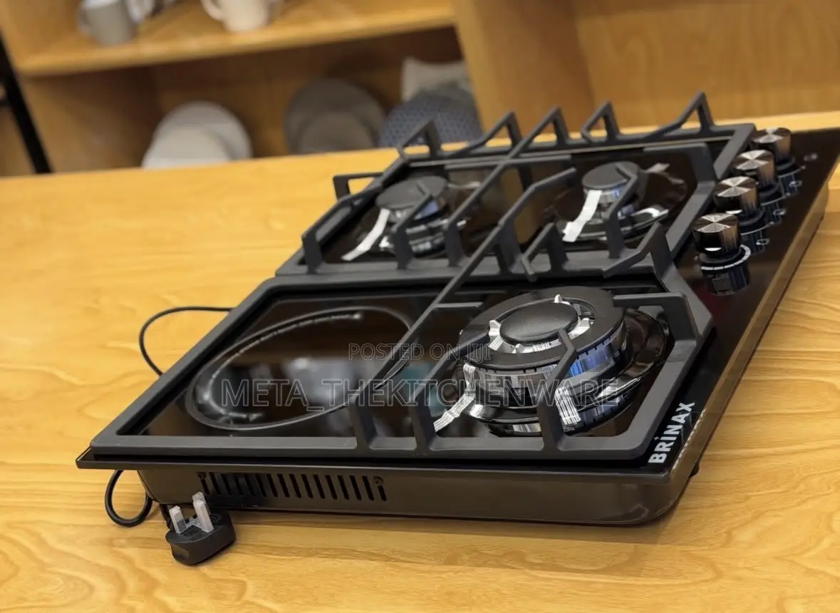 Brinax Table Top Cooker 3 Gas Burner 1 Electric Plate