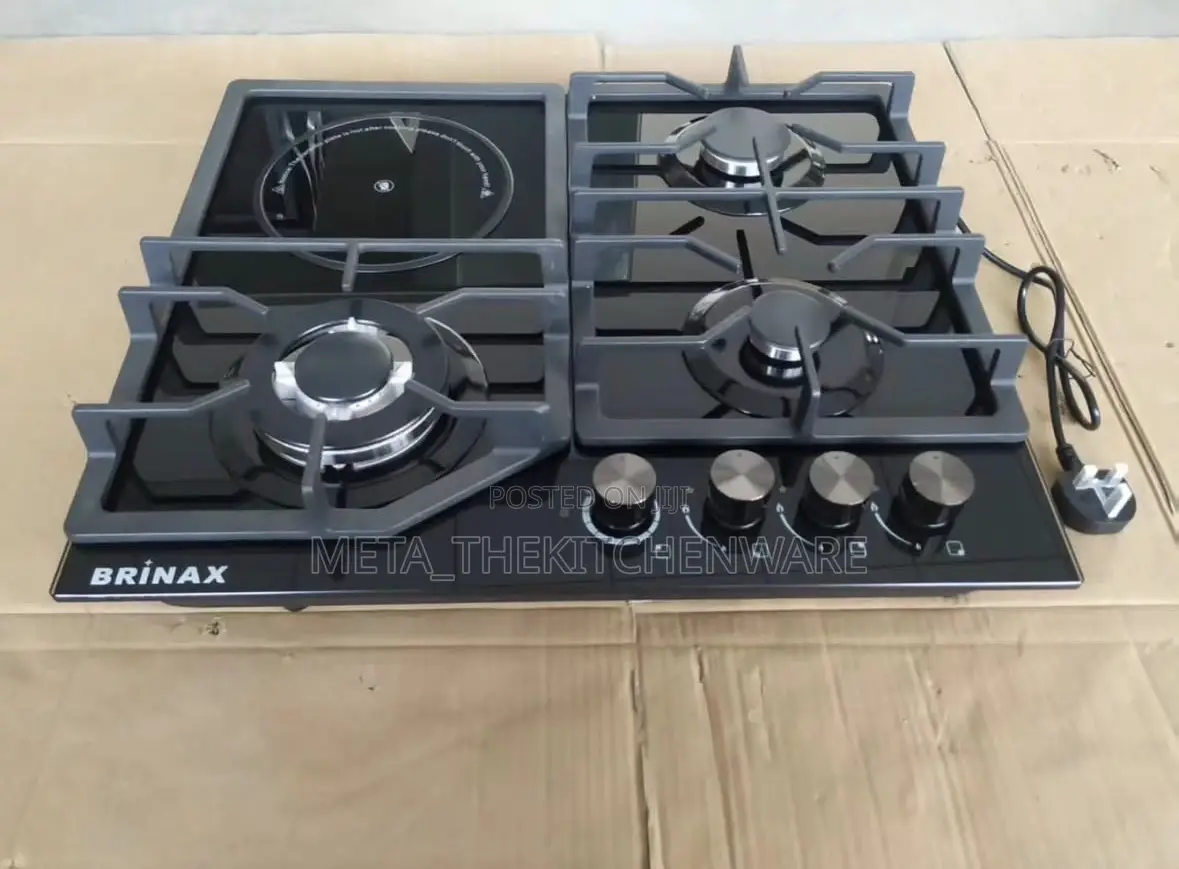 Brinax Table Top Cooker 3 Gas Burner 1 Electric Plate