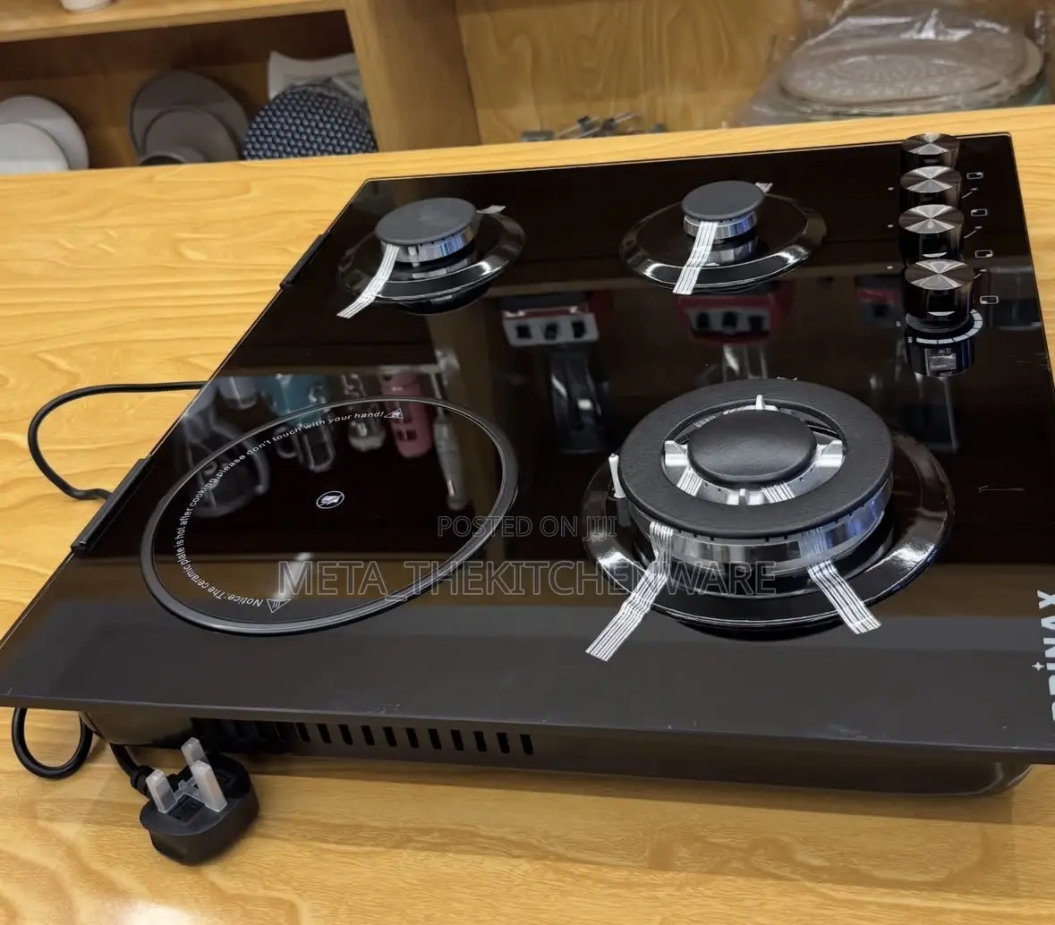 Brinax Table Top Cooker 3 Gas Burner 1 Electric Plate