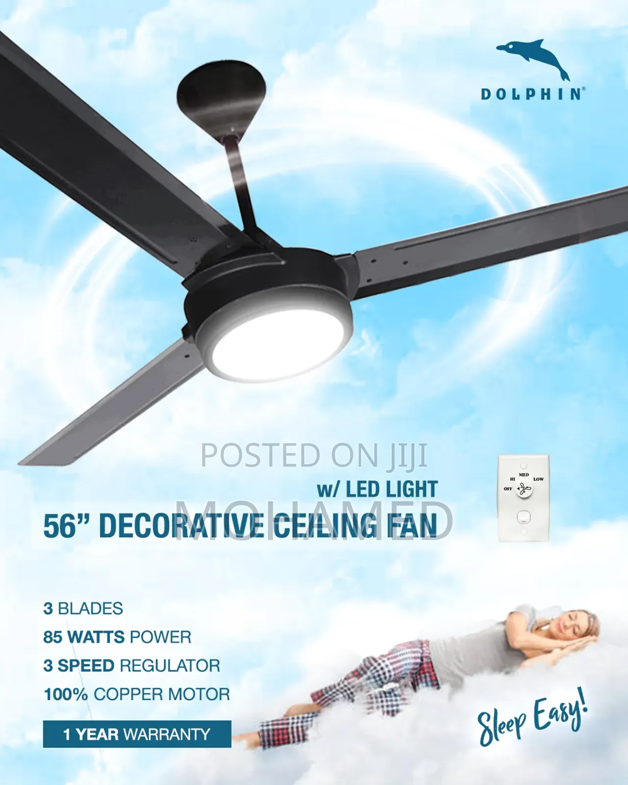 Dolphin Inch 55 Decorative Fan