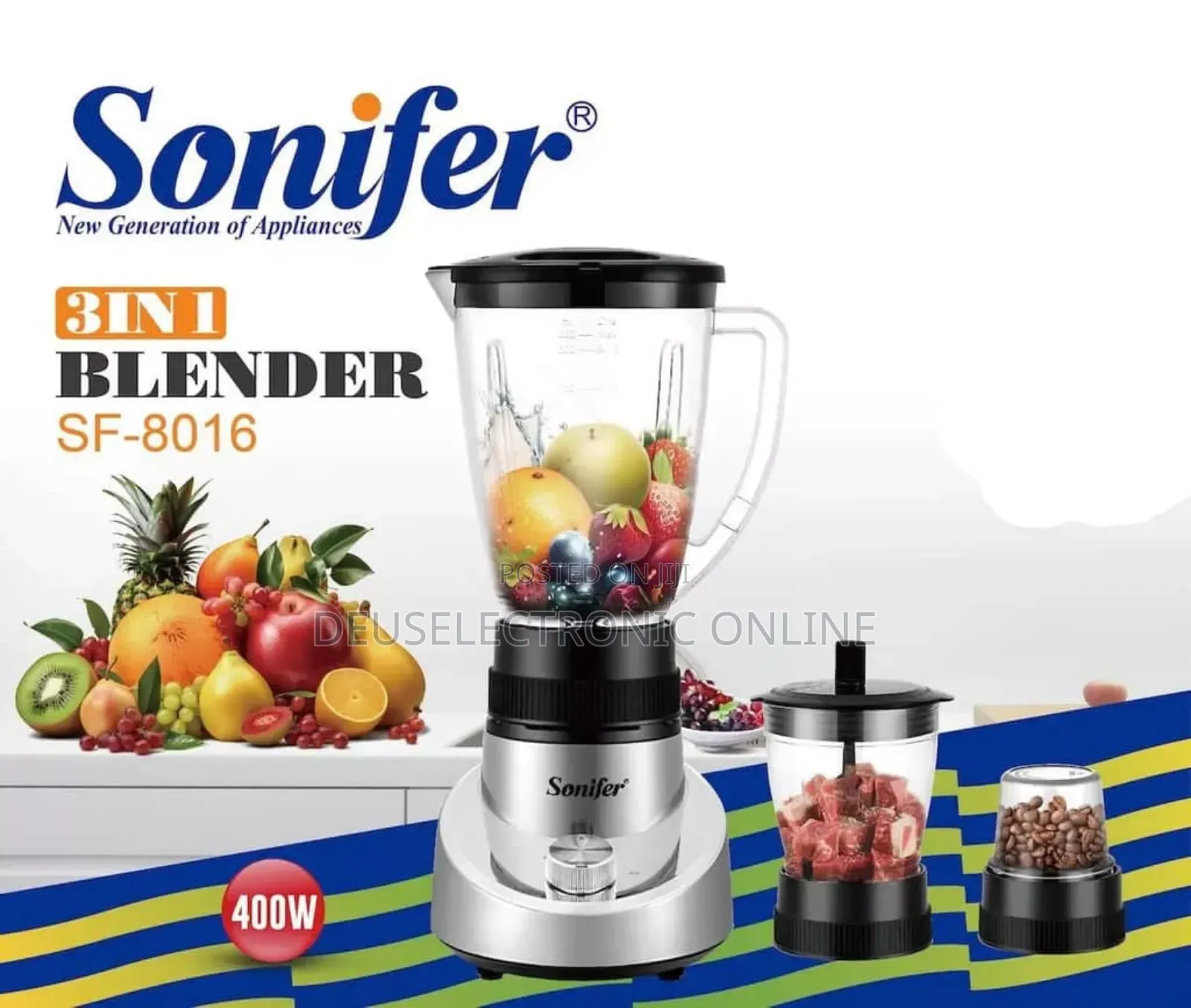 Blender 3 in 1 Plastic Unbrakable Jar