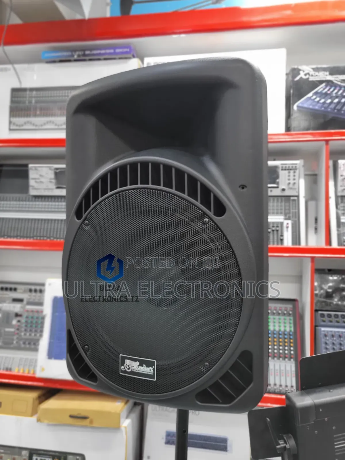 Soundsoft 15" Active Pa Speaker Rechargeable With 2 Mic And Amplifier
