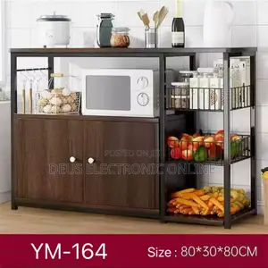 Kitchen Rack Stainless and Wood Big