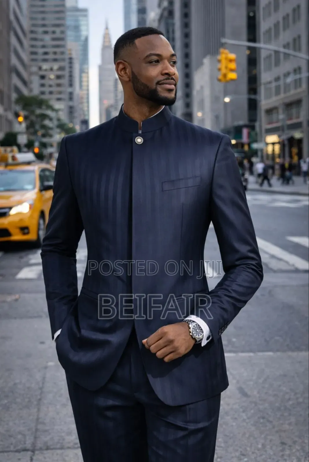 Modern Slight Strips Safari Suits